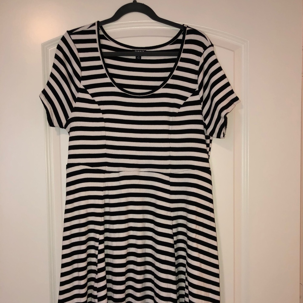 Black and White Stripe Torrid Skater Dress